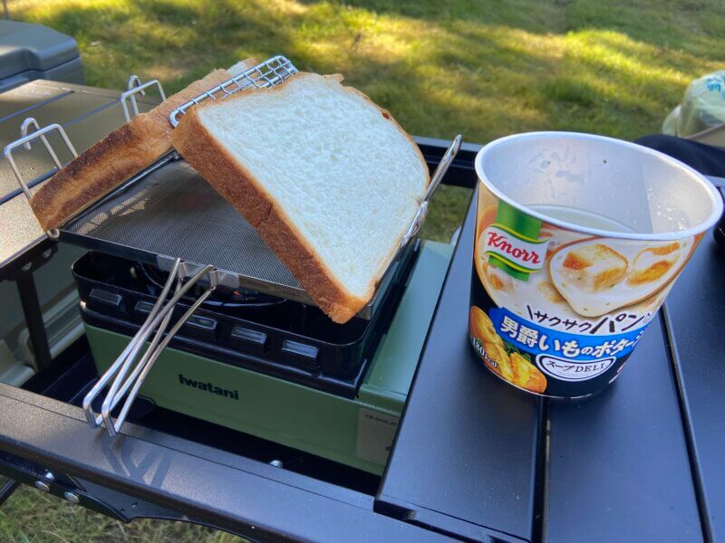 キャンプ村やなせ 朝食のトースト